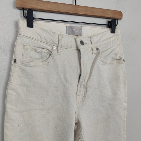 Everlane The Original Cheeky‎ Jean Womens 26 Regular Organic Cotton Ecru Beige - Picture 3 of 12